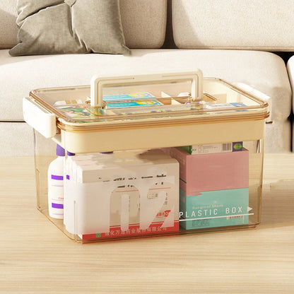 Medicine Box Drawer Home Light Luxury Transparent Multi layered Stackable Dust Proof Large Capacity Desktop Storage Organizer