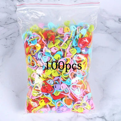 100-1000pcs Mix Color Plastic Resin Small Clip Locking Stitch Markers Crochet Latch Knitting Tools Needle Clip Hook Sewing Tool