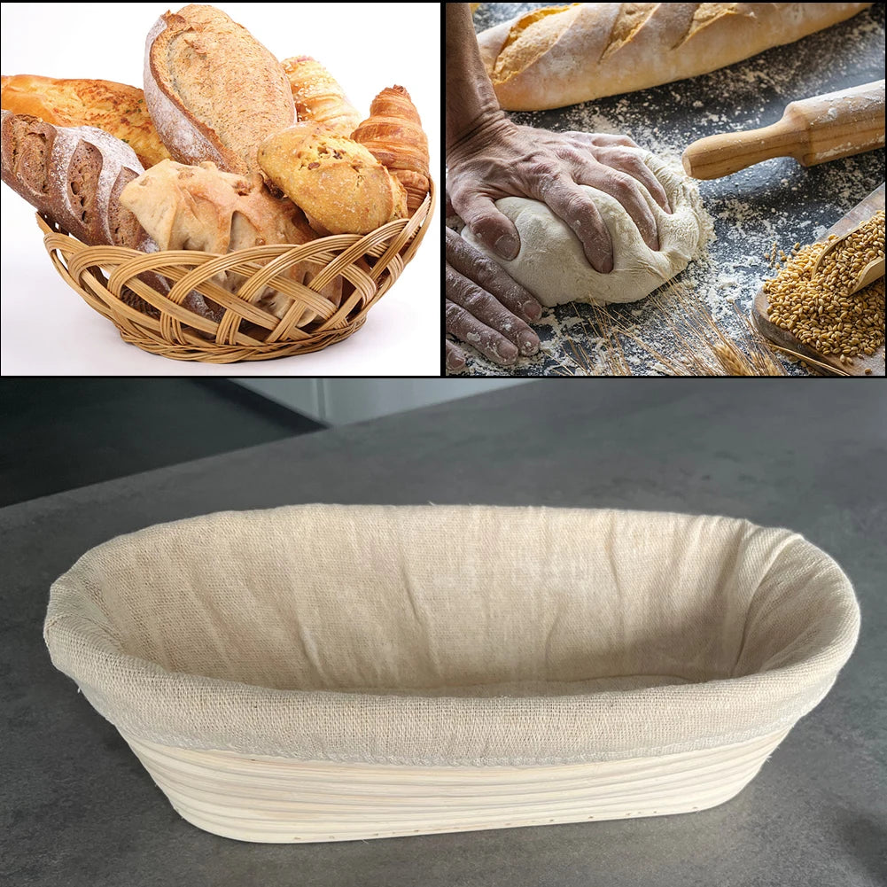 Oval Banneton Bread Proofing Basket Round Sourdough Proofing Bowls for Artisan Bread Making for Professionals and Home Bakers