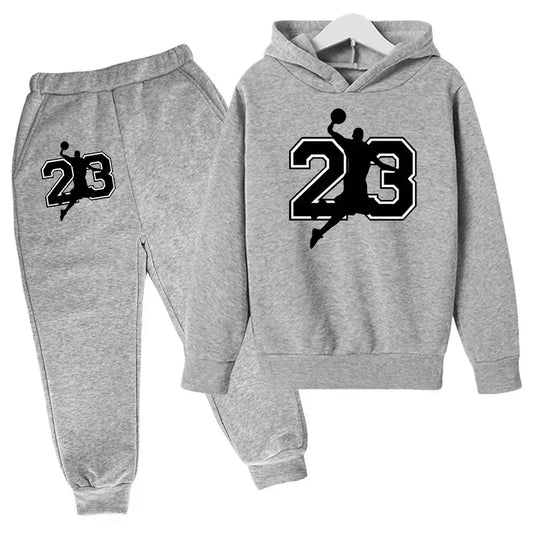 Kids Basketball Hoodie Sports Hoodie Set Spring Autumn Children Hoodie+Pants 2-Piece Set Teen Cute 4-14Y Boys Girls Hoodie Suits