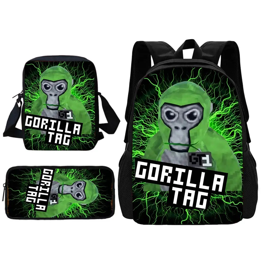 Novelty Cool Gorilla tag Child School Backpack With Shoulder Bag Pencil Bags School Bags for Boys Girls Best Gift