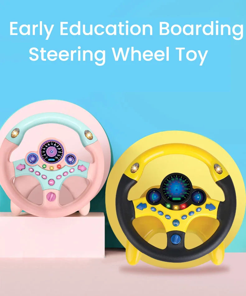 Kids Electric Simulation Steering Wheel Toy With Light And Sound Educational Children Co-Pilot Children'S Car Toy Vocal Toy Gift