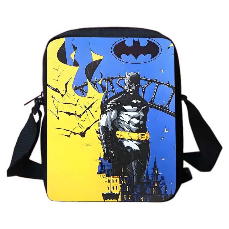 Cartoon Super Hero B-BatmanS LOGO Child Backpack,Shoulder Bag,Pencil Bag for 4-8 Years Old Anime School Bag for BoyGirl BestGift