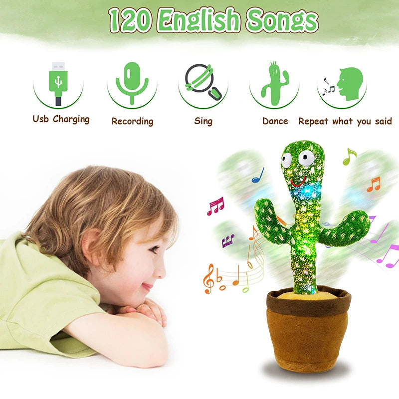 Dancing Talking Cactus Toy for Baby Toddler Boys Girls Gifts Singing Mimicking Cactus Toy Recording Repeating Cactus Baby Toy