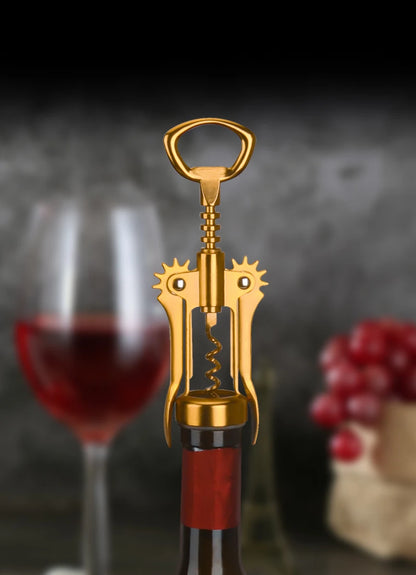 Dark Gold Wine Opener Wing Corkscrews with Beer Bottle Opener Stooper and Bag in Gift Box for Kitchen Accessories Gift Idea