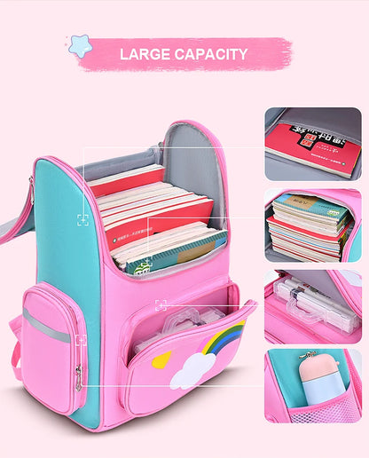 Children's Elementary School Students Schoolbag Girls 1,2,3,4,5,6 Grades 6-12 Years Old Shoulders Backpack Cute Waterproof Light