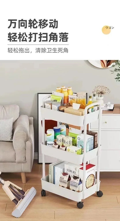 Multi-Layer Trolley Rack Kitchen Floor Bedroom Baby Snacks Mobile Bathroom Bathroom Storage Storage Rack