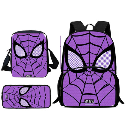 3Pcs Set anime Spiders-man Child Backpacks Shoulder Bag Pencil Case Pupil Large Capacity School Bags for Boys Girls Best Gift