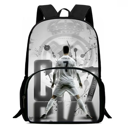 Cartoon C-CR7 Football-Stars Child Backpack,Lunch Bags,Pencil Bags for 4-8 Years Old Anime School Bags for Boys Girls Best Gift