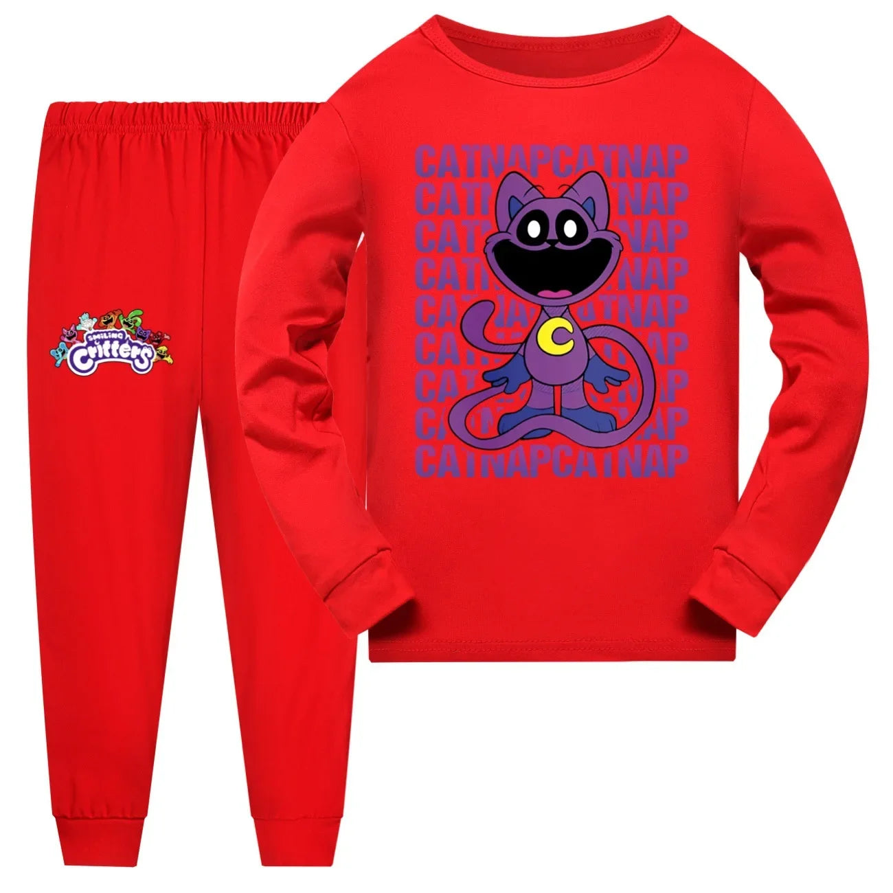 Hot Smiling Critters Peripheral Long-sleeved and Long-pants Pajamas Set for Boys and Girls, The Best Birthday Gift