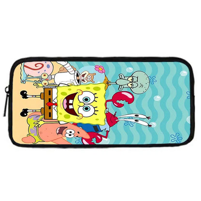 Cartoon Cute Child School Backpack with Lunch Bags ,Pencil Bags ,School Bags for S-spongebobS Boys Girls Best Gift