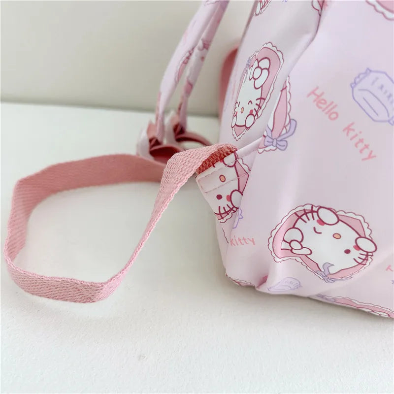 Sanrioed Anime Hello Kitty Cinnamoroll My Melody Kuromi Cute Kid Backpack Kawaii Cartoon Leather Mini School Bag Holiday Gift