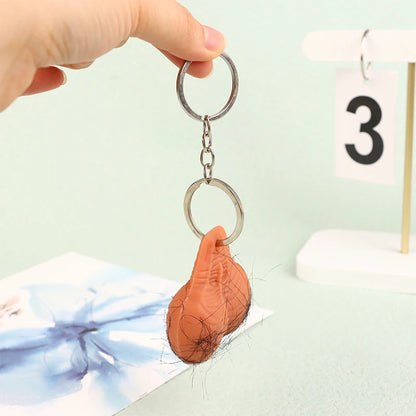 Cartoon Funny Trick Keychain Pendant Stress Relief Toy For Boyfriend Accessories Pendant