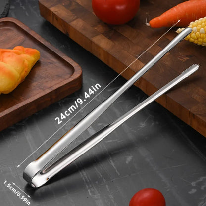 Stainless Steel Grill Tongs Food Clip BBQ Steak Clip Bread Tong Cooking Utensils Party Non-Slip Kitchen Gadgets Accessories BBQ