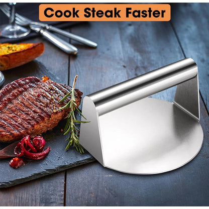 Burger Press Stainless Steel Smash Hamburger Presses  Meat Mold for Deli Meats Kitchen Accessories Patties Meat Masher Circular