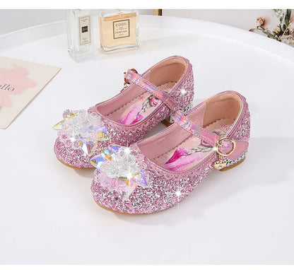 2024 Spring New Children's Shoes Ice And Snow Romance Princess Elsa Shoes Girl's Fashion Sandals Crystal Princess Shoes