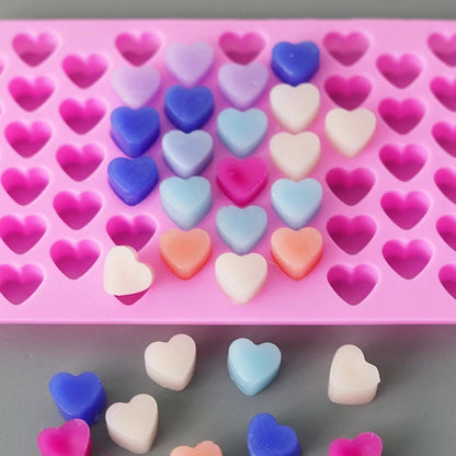 3D Heart Shape Silicone Candle Mold DIY Small Love Candy Cake Chocolate Baking Mould Ice Tray Food Safe Kitchen Supplies