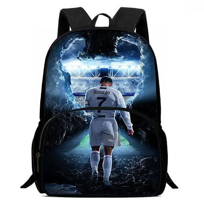 Cartoon C-CR7 Football-Stars Child Backpack,Shoulder Bags,Pencil Bags for 4-8 Years Old Anime School Bags for Boy Girl Best Gift