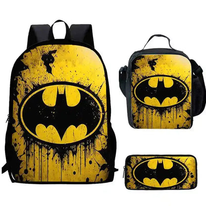 Cartoon Super Hero B-BatmanS Child School Backpack,Lunch Bags,Pencil Bags For Kindergarten,Best Gift For Boys and Girls