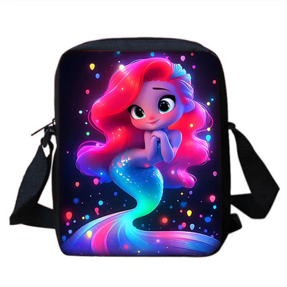 3Pcs Set Cute Princess Ariel Child Backpacks Shoulder Bag Pencil Case Pupil Large Capacity School Bags for Boys Girls Best Gift