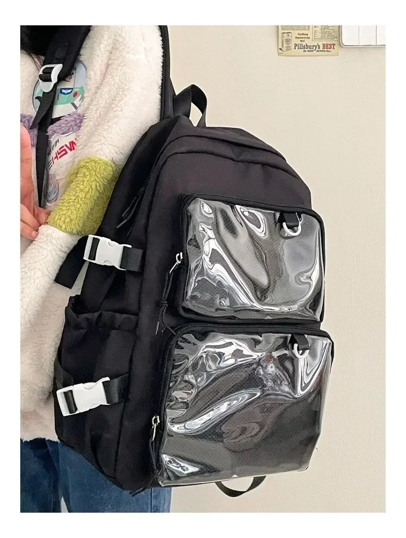 Japanese Kawaii Itabag Women New 2024 Transparent Backpack Women Large Capacity Ita Backpack School Bags for College Student JK