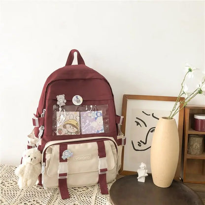 Kawaii Women Backpack Waterproof School Bag For Teenager Girl Student Bookbag Laptop Rucksack Cute Female Travel Bagpack Mochila