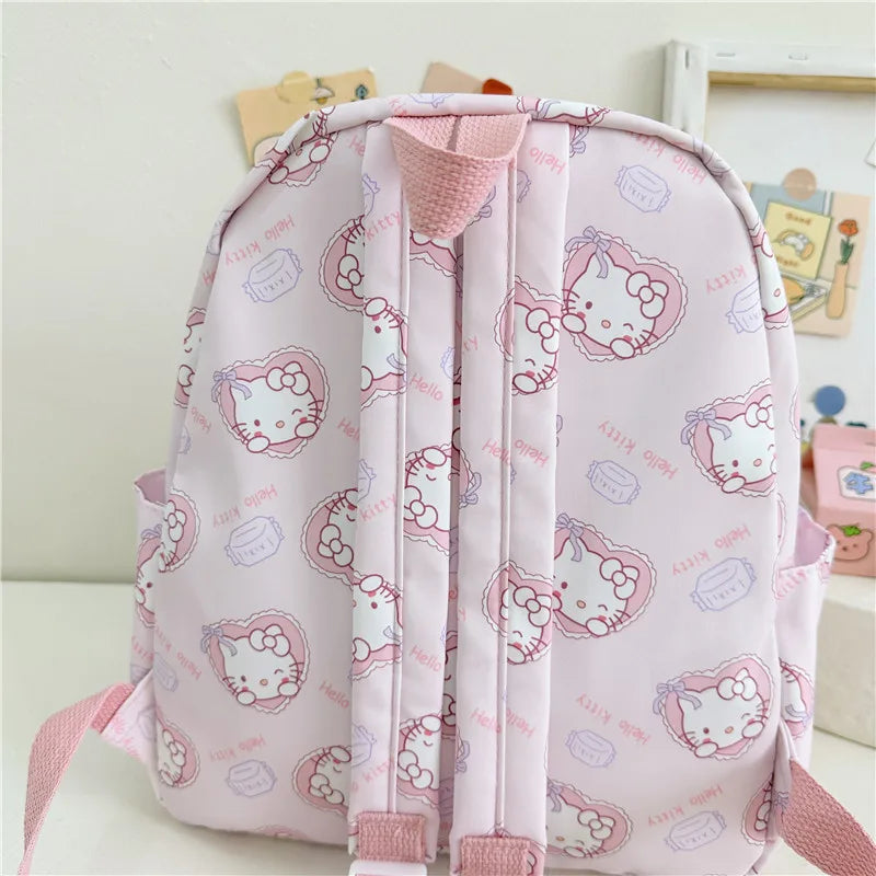 Sanrioed Anime Hello Kitty Cinnamoroll My Melody Kuromi Cute Kid Backpack Kawaii Cartoon Leather Mini School Bag Holiday Gift