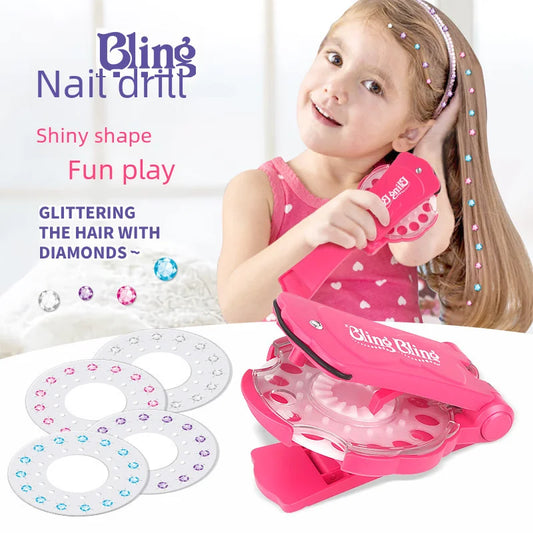 Magic Hair Clippers For Kids Toy Hair Trimmers Colorful Rhinestones Embellishments For Girls' Braids Party Decorations