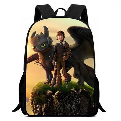 Cartoon How to T-Train Your D-Dragon Child School Backpack With Shoulder Bags Pencil Bags,School Bags for Boys Girls,Best Gift