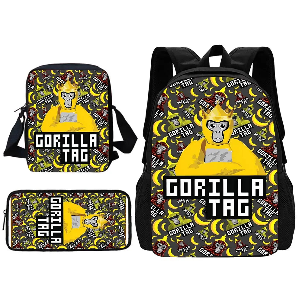 Novelty Cool Gorilla tag Child School Backpack With Shoulder Bag Pencil Bags School Bags for Boys Girls Best Gift