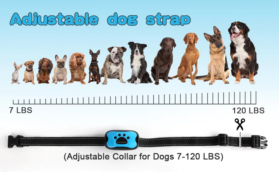 Pet Dog Anti Barking Device USB Rechargeable Dogs Training Collar Ultrasonic Stop Barking Vibration Anti Bark Collar