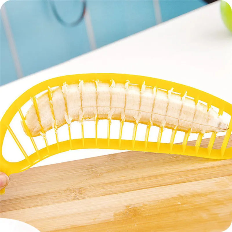 Kitchen Gadgets Plastic Banana Slicer Cutter Fruit Vegetable Tools Salad Maker  Chopper    Cooking Cut