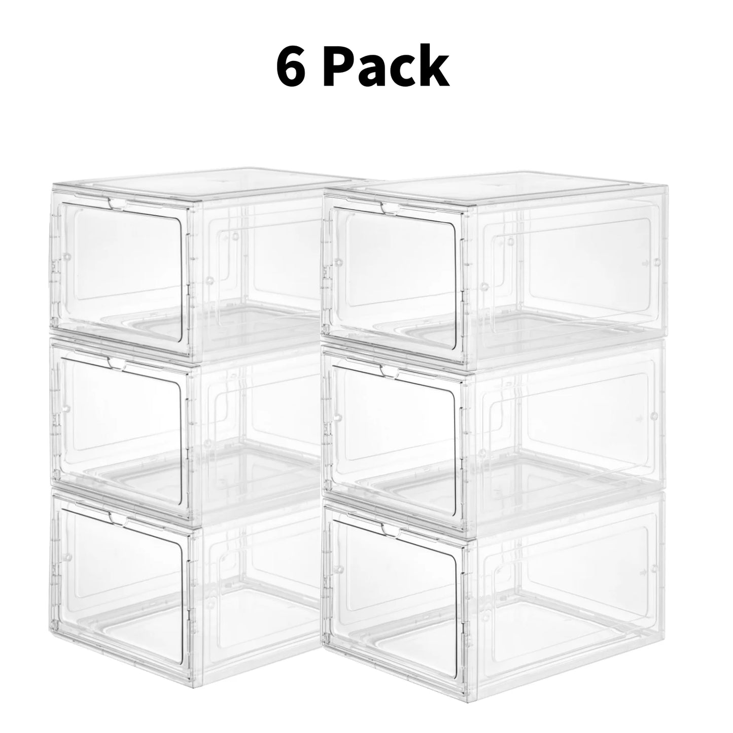 3Pcs Transparent Shoe Storage Boxs Multipurpose Stackable Organization Storage Cases Bags Display Boxs for Home Office Bathroom