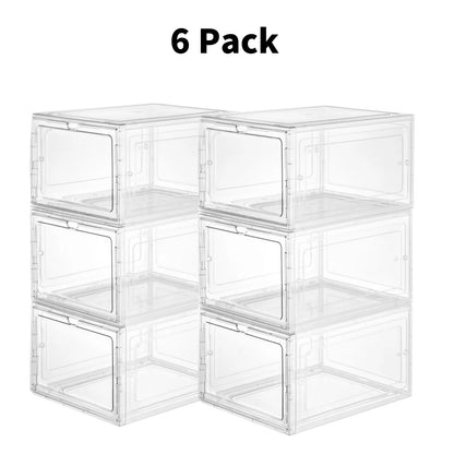 3Pcs Transparent Shoe Storage Boxs Multipurpose Stackable Organization Storage Cases Bags Display Boxs for Home Office Bathroom