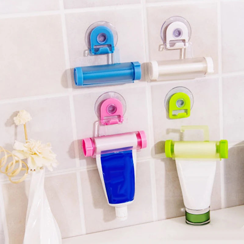 Dental Cream Bathroom Accessories Manual Syringe Gun Dispenser Rolling Squeezer Toothpaste Dispenser Tube Sucker Holder