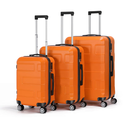 [2024 NEW] 3PCS ABS Luggage Set with Silent Spinner Wheel TSA Lock Big Capacity Travel Suitcase For Family 28 Inch Luggage