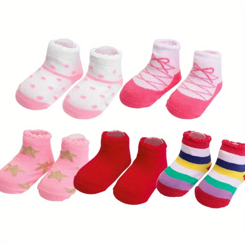 Kids Children's Socks for Girls Boys Non-slip Print Cotton Toddler Baby Christmas Socks for Newborns Infant Short Socks Clothing