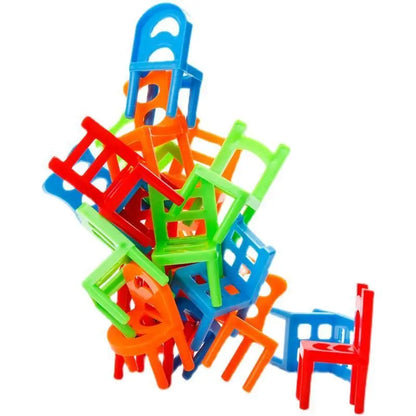 Original Box Hehepopo 18 Pcs / Set Board Game Balance Chairs Adult Kids Stacking Game Small Gift DIY Interactive Table Games