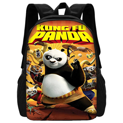 Cartoon Kung Fu Panda Child School Backpack With Shoulder Bag Pencil Bags School Bags for Boys Girls Best Gift