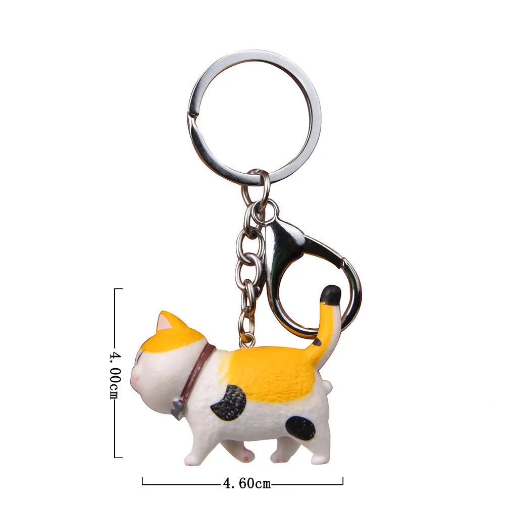 Cartoon Kittens Keychain Cure Animal Key Chain Creative Cat Pendant for Women Car Keyring Purse Bag Accessories Gifts