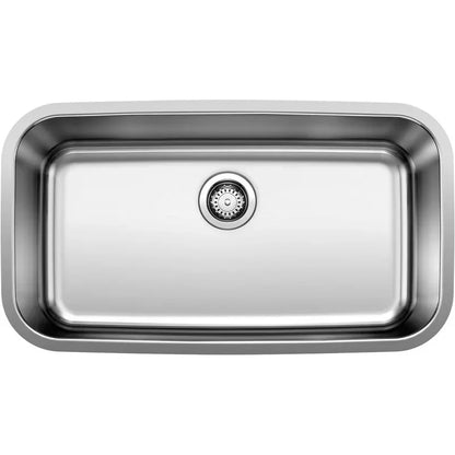 Stainless Steel 441024 STELLAR Super Single Undermount Kitchen Sink, 28" X 18"