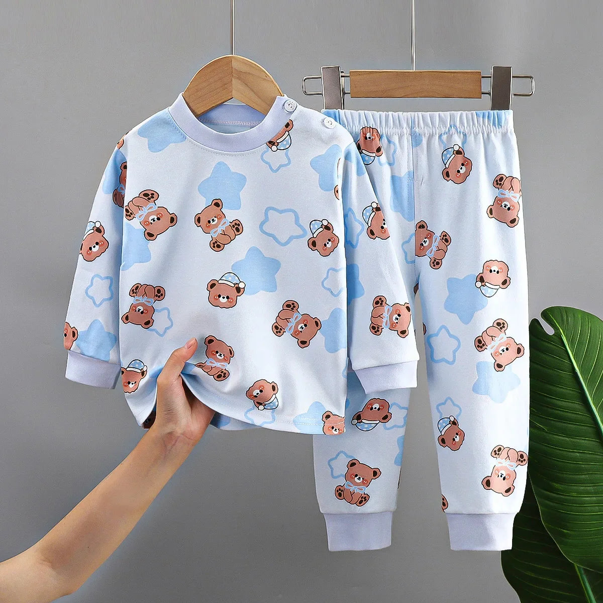 New Kids Boys Girls Pure Cotton Pajamas Cute Cartoon Long Sleeve Pyjamas Toddler Baby Autumn Sleepwear Children's Clothing Sets