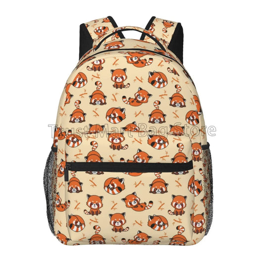 Cute Raccoon Pattern Travel Backpack for Boys Animal Laptop Backpacks Preschool Toddler Book Bags Large Waterproof School Bags