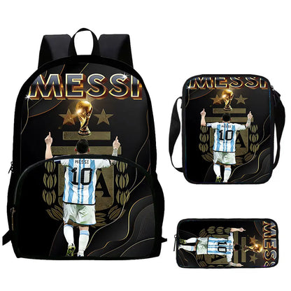 Cartoon C-CR7 Football-Stars Child Backpack,Shoulder Bags,Pencil Bags for 4-8 Years Old Anime School Bags for Boy Girl Best Gift