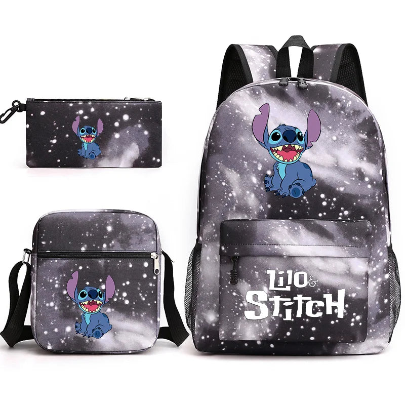 Disney Lilo Stitch 3Pcs/Set Bookbag Kids Backpack Boys Girls School bags Daily Backpacks Mochilas Shoulder Bag Set