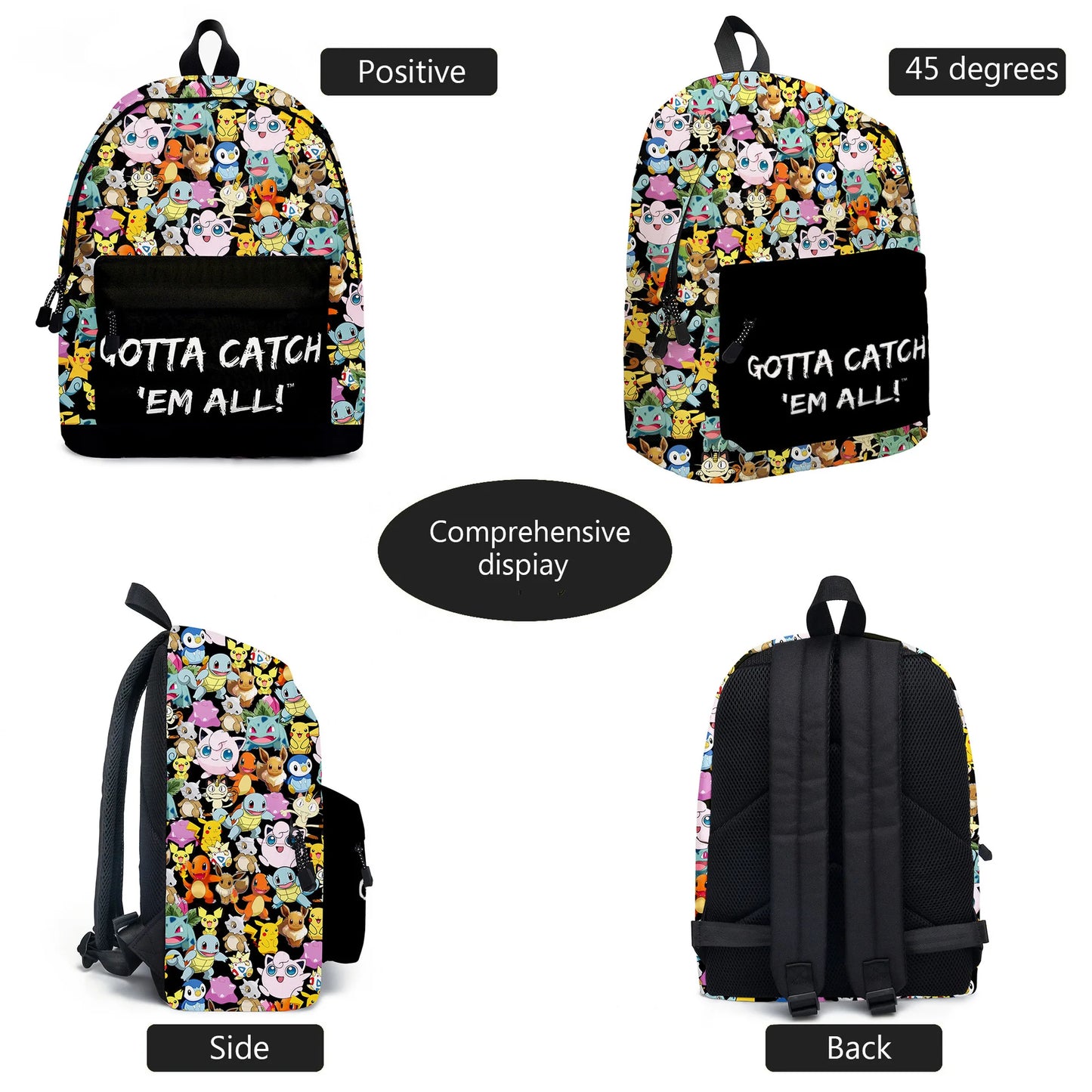 pokemon, pikachu, cartoon, elementary and middle school students' schoolbags, children's backpacks  anime  anime figure