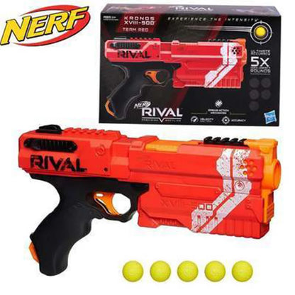 Nerf Rival Kronos XVIII 500 Spring-Action Blaster Heat Contender Series Cronos Launcher Red and Blue Edition  for Ages 14 and Up