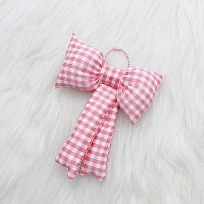 Bowknot Keychain Bag Pendant Soft Cotton Keyring Fashionable and Accessory for Backpack Handbag