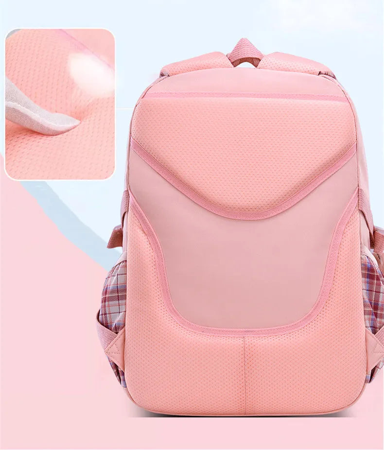 With Rabbit Pendant For Girls Orthopaedics Kids Backpack Kawaii Waterproof School bag Primary Bow Knot Schoolbag mochilas BOOK