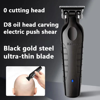 Kemei 2299 Barber Cordless Hair Trimmer 0mm Zero Gapped Carving Clipper Detailer Professional Electric Finish Cutting Machine